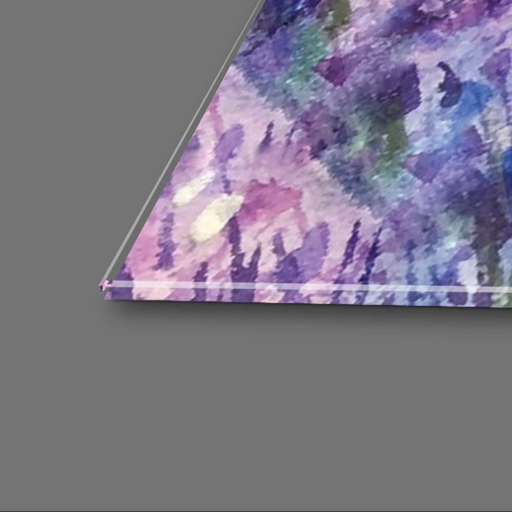 Watercolour Lavender Field Glass Wall Art - CreoGlass E-Shop
