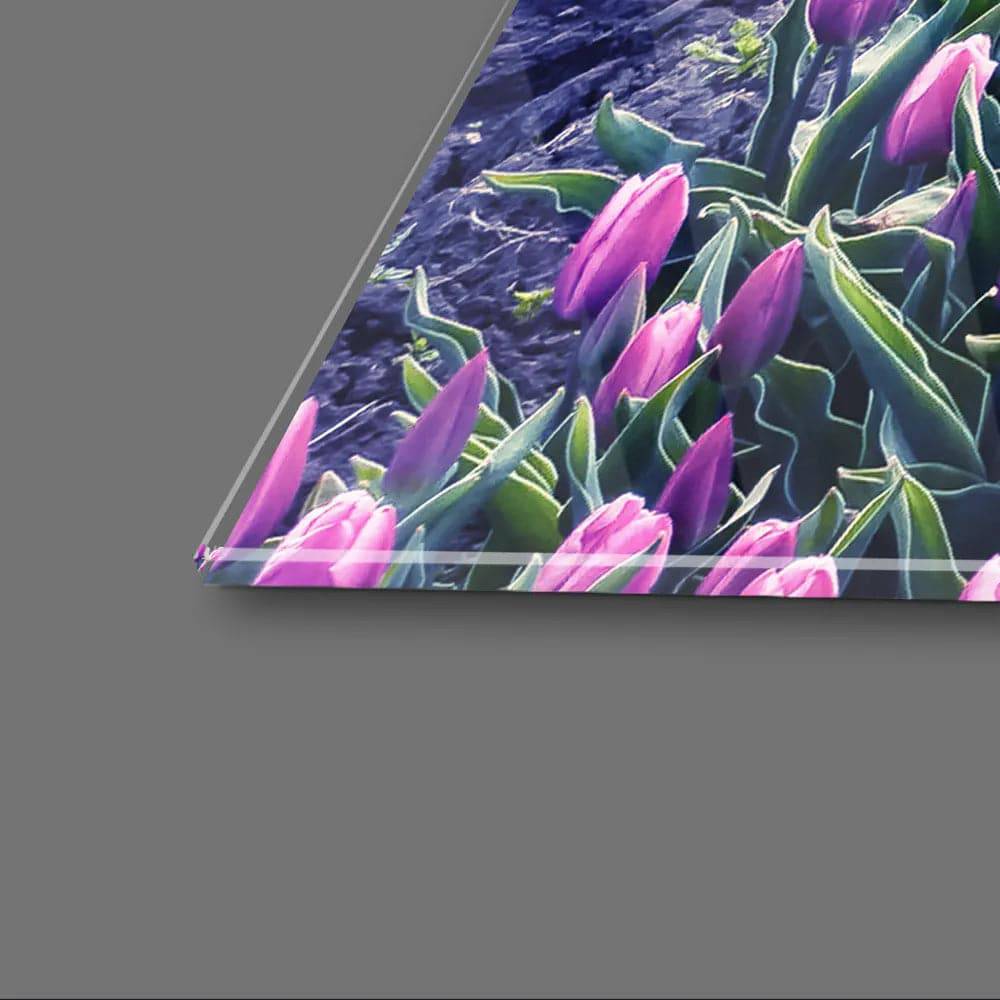 Windmill And Tulips Glass Wall Art - CreoGlass E-Shop