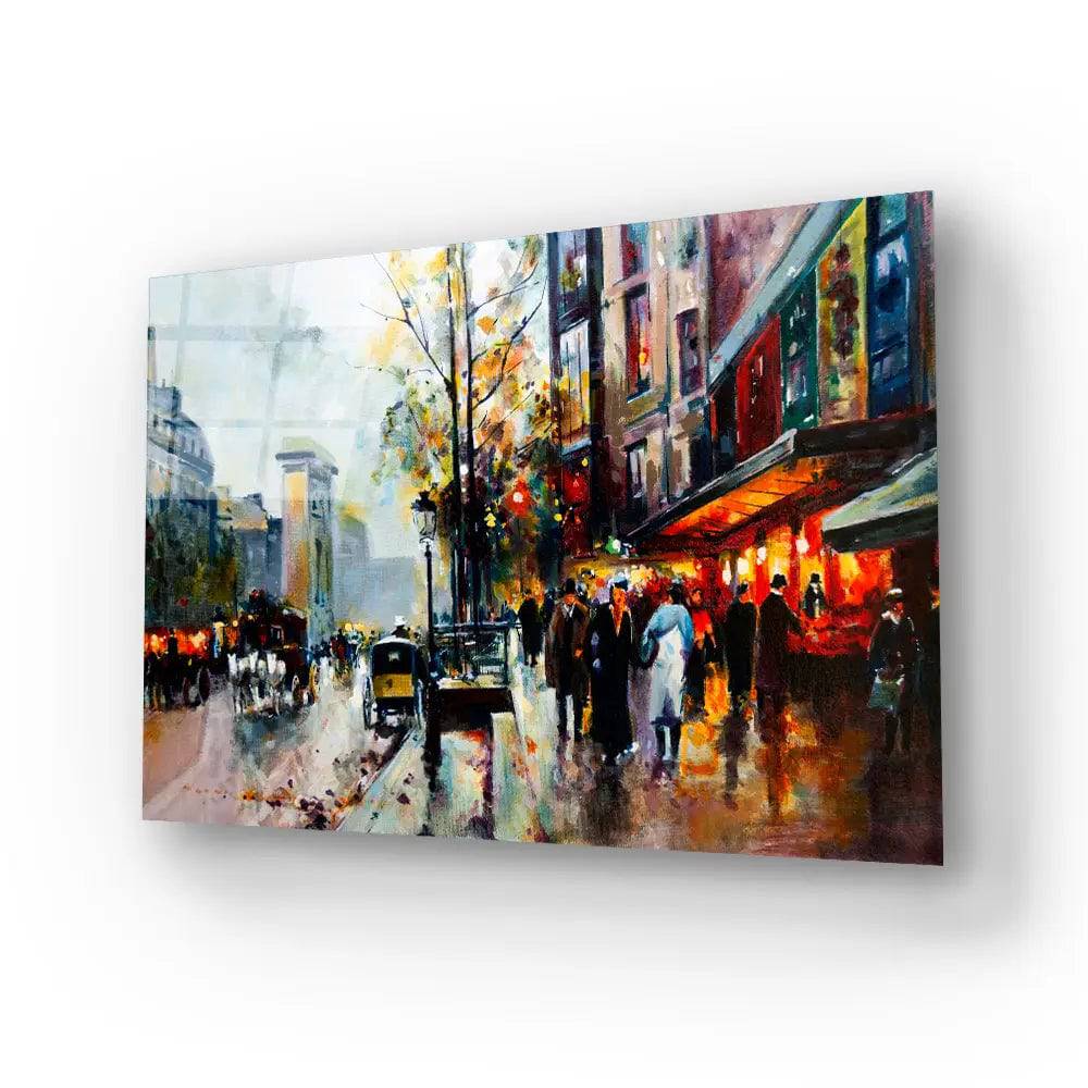 Autumn Streets Paris Glass Wall Art - CreoGlass E-Shop