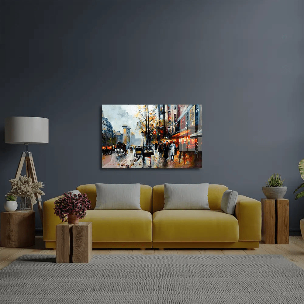 Autumn Streets Paris Glass Wall Art - CreoGlass E-Shop