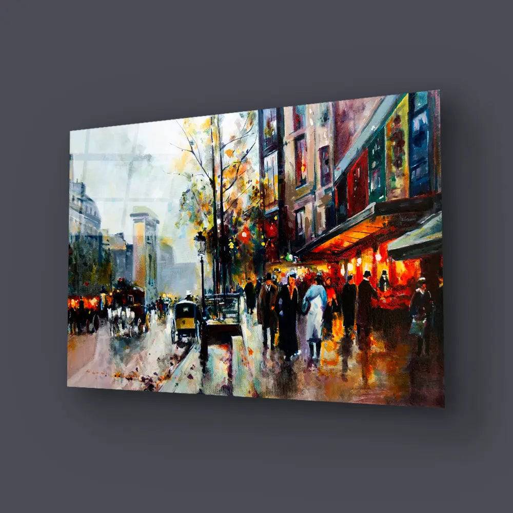 Autumn Streets Paris Glass Wall Art - CreoGlass E-Shop