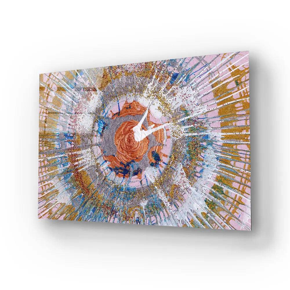 Abstract Expressionism Colorful Contemporary Pollock Glass Wall Art - CreoGlass E-Shop