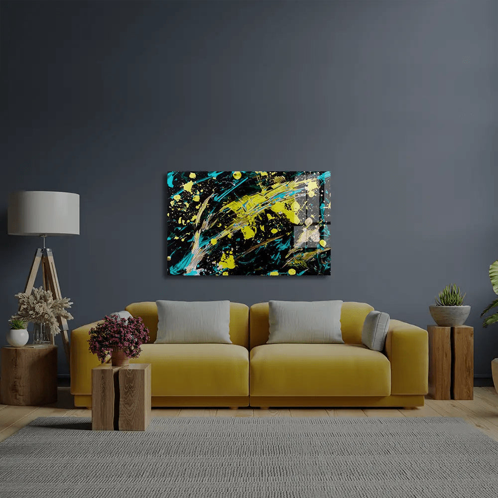 Abstract Pollock Glass Wall Art - CreoGlass E-Shop