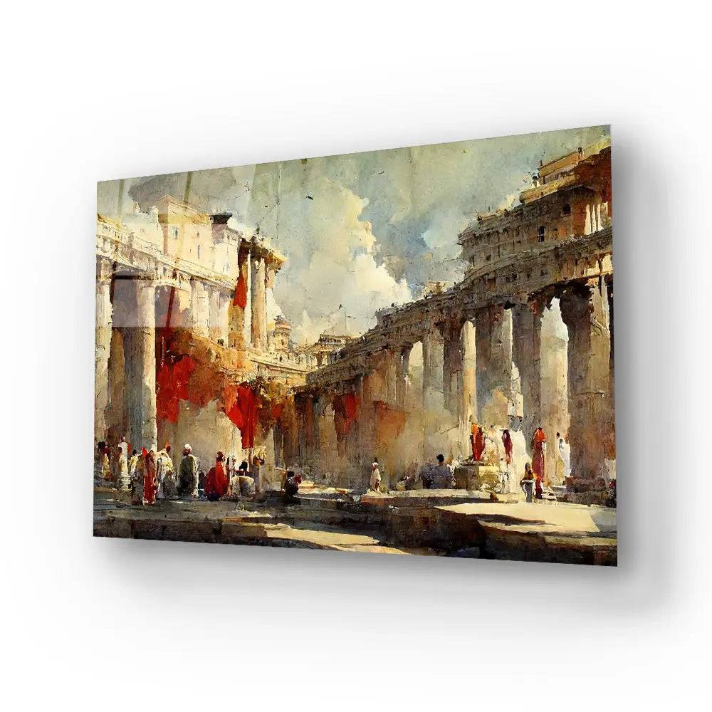 Ancient Rome Pillars Roman Architecture Antique Monument European Forum Glass Wall Art - CreoGlass E-Shop