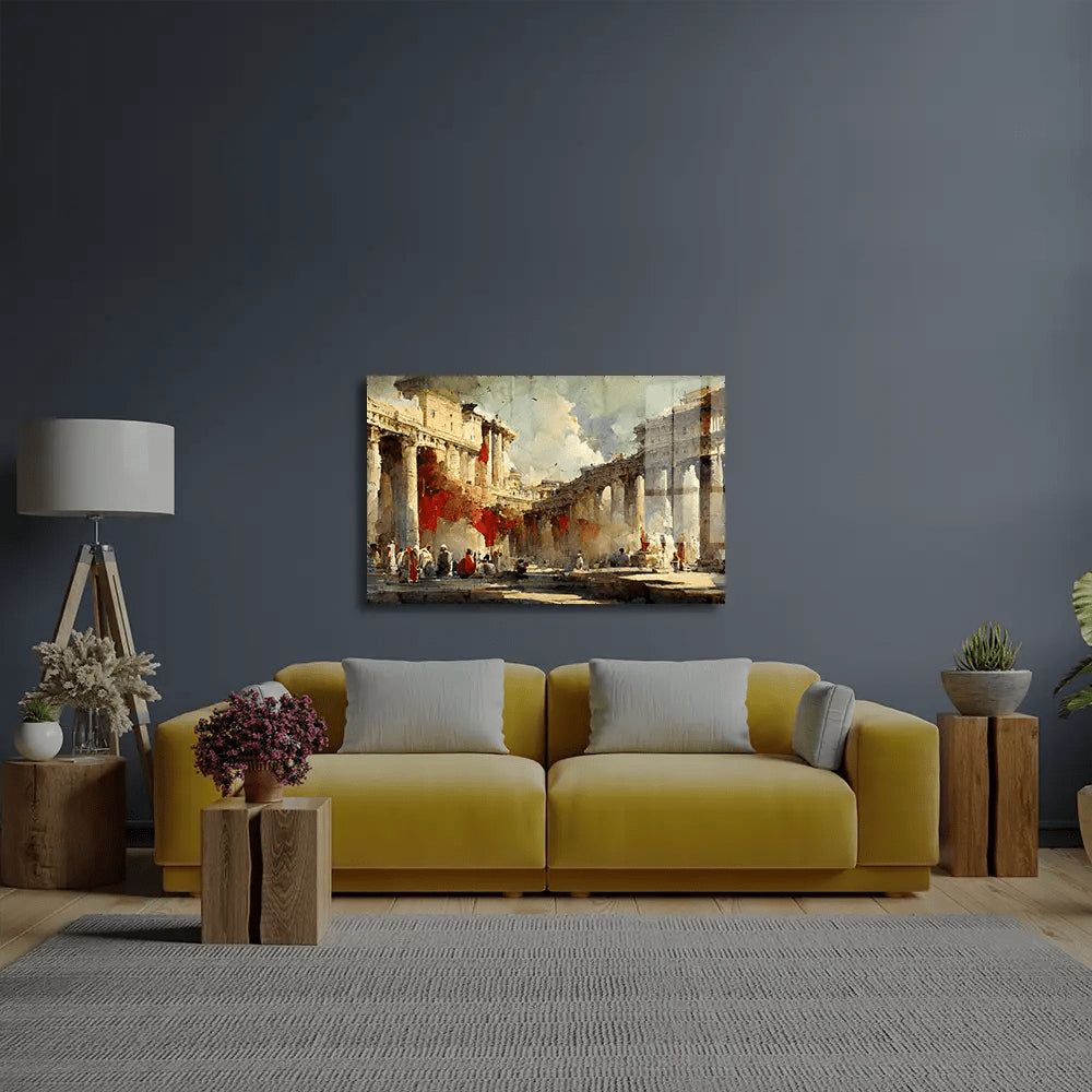 Ancient Rome Pillars Roman Architecture Antique Monument European Forum Glass Wall Art - CreoGlass E-Shop