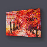 Colorful Autumn Trees Glass Wall Art - CreoGlass E-Shop