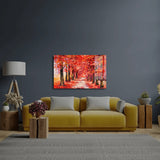 Colorful Autumn Trees Glass Wall Art - CreoGlass E-Shop