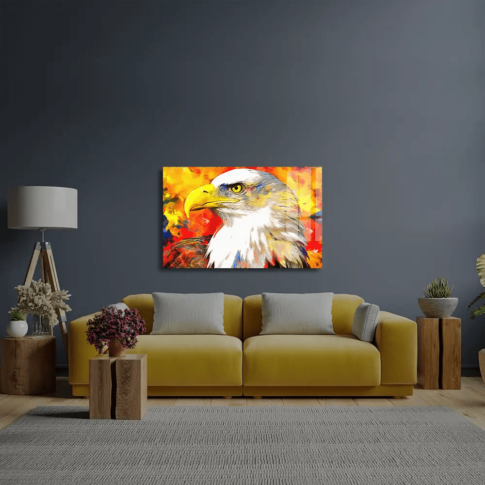 Eagle Artist Animal Glass Wall Art - CreoGlass E-Shop