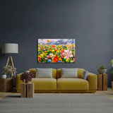 Flowers Monet Meadow Glass Wall Art - CreoGlass E-Shop