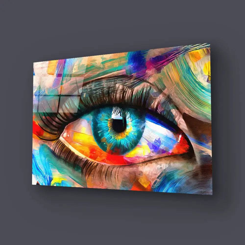 Fluorit Conceptual Abstract Picture Eye Glass Wall Art - CreoGlass E-Shop