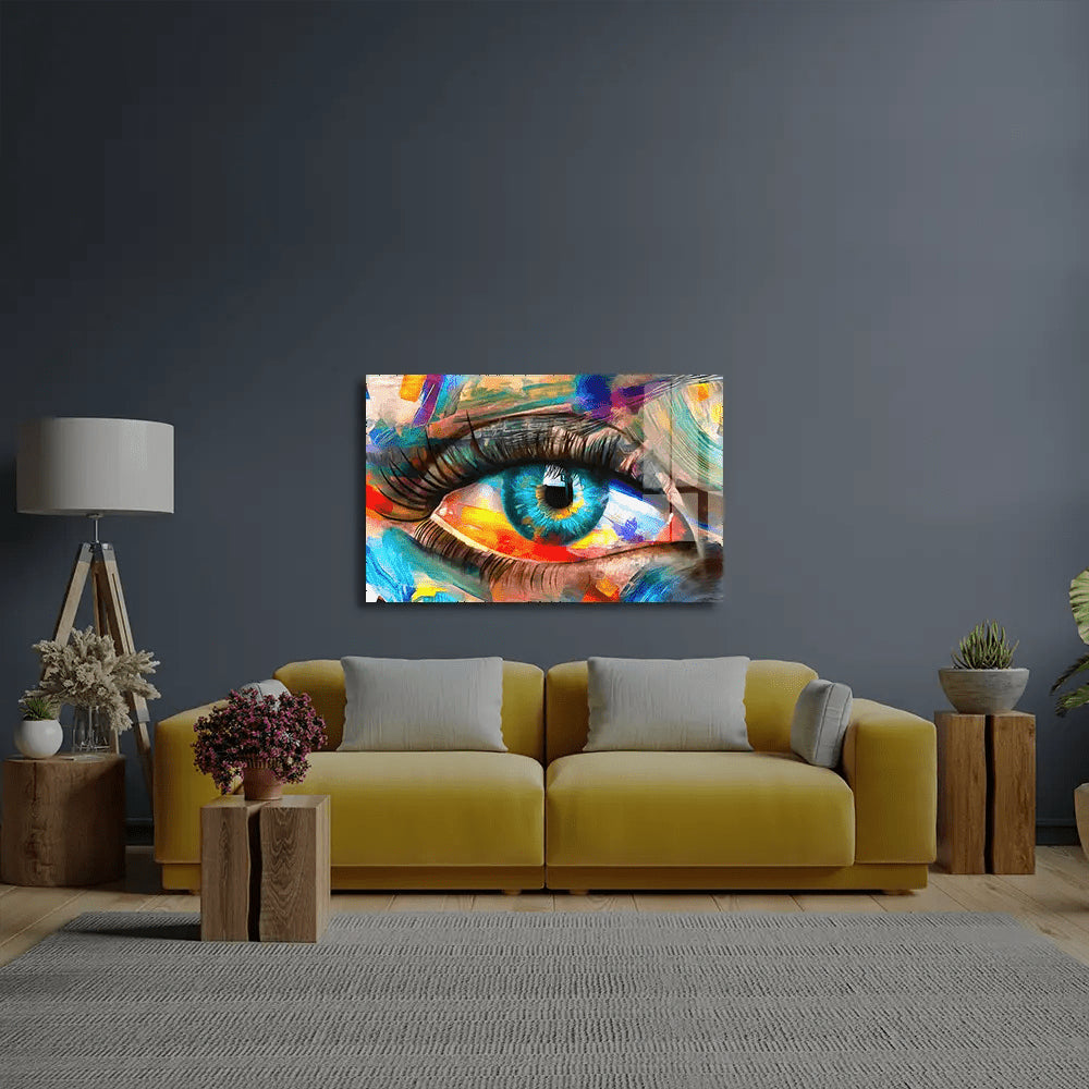 Fluorit Conceptual Abstract Picture Eye Glass Wall Art - CreoGlass E-Shop