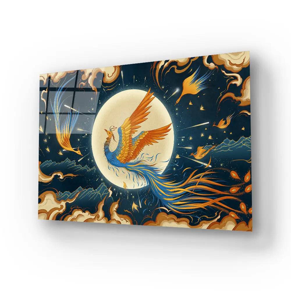 Flying Phoenix Glass Wall Art - CreoGlass E-Shop
