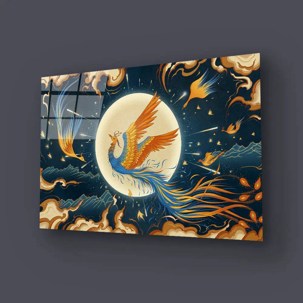 Flying Phoenix Glass Wall Art - CreoGlass E-Shop