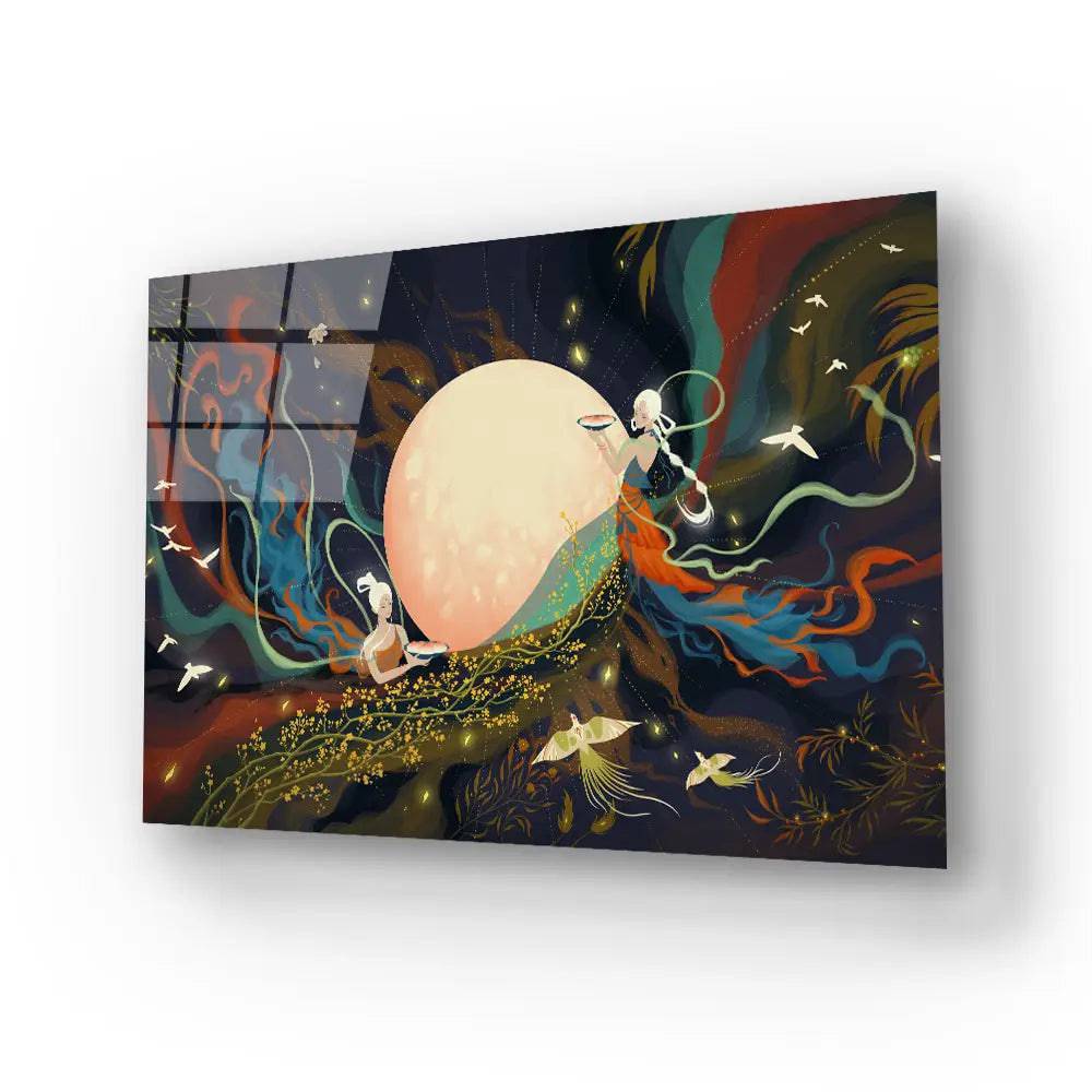 Flyingfairy Dunhuang Style Glass Wall Art - CreoGlass E-Shop