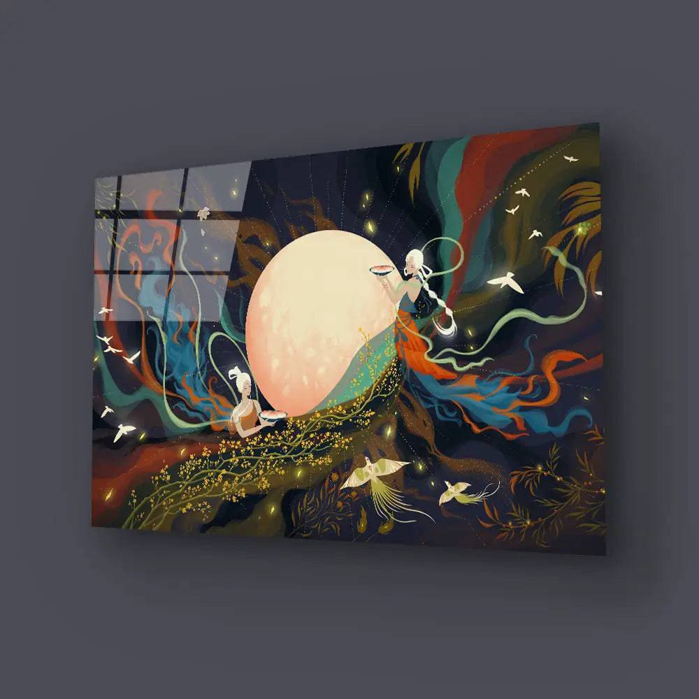 Flyingfairy Dunhuang Style Glass Wall Art - CreoGlass E-Shop