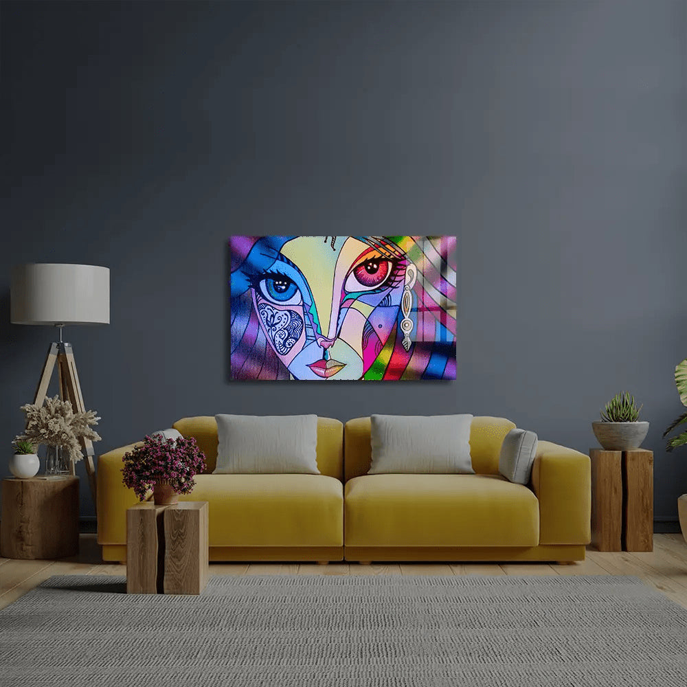 Girl Portrait Beauty Woman Glass Wall Art - CreoGlass E-Shop