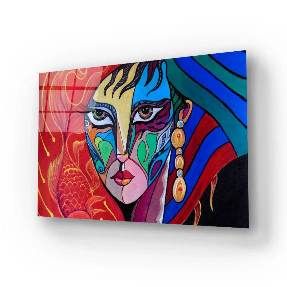 Girl Portrait Lovely Elegant Woman Glass Wall Art - CreoGlass E-Shop