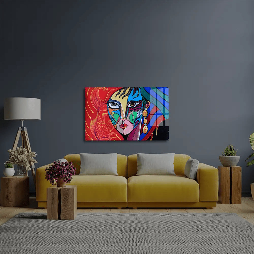 Girl Portrait Lovely Elegant Woman Glass Wall Art - CreoGlass E-Shop