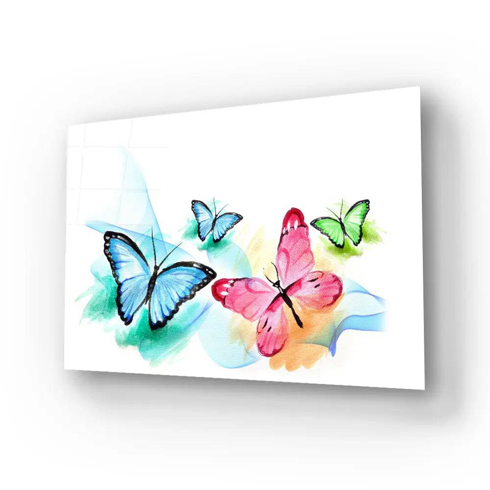 Group Butterfly Glass Wall Art - CreoGlass E-Shop