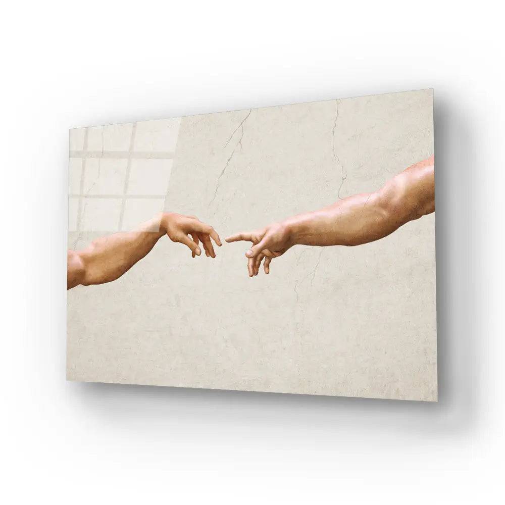 Hands Reaching Gesture Glass Wall Art - CreoGlass E-Shop