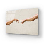 Hands Reaching Gesture Glass Wall Art - CreoGlass E-Shop