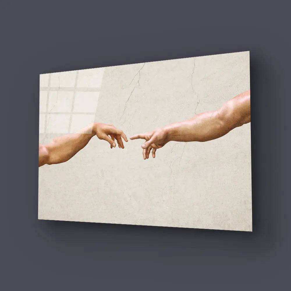 Hands Reaching Gesture Glass Wall Art - CreoGlass E-Shop