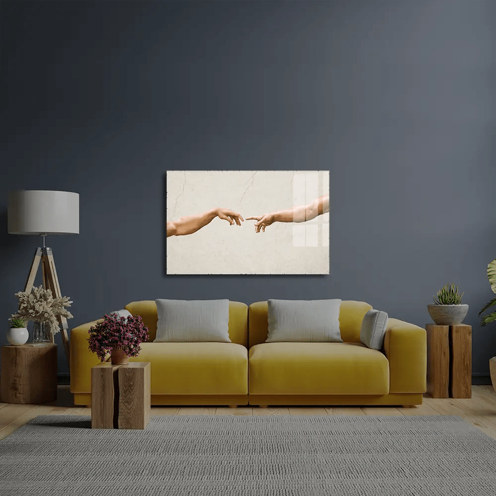 Hands Reaching Gesture Glass Wall Art - CreoGlass E-Shop
