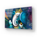 Lord Ganesha Abstract Decorative Background Glass Wall Art - CreoGlass E-Shop