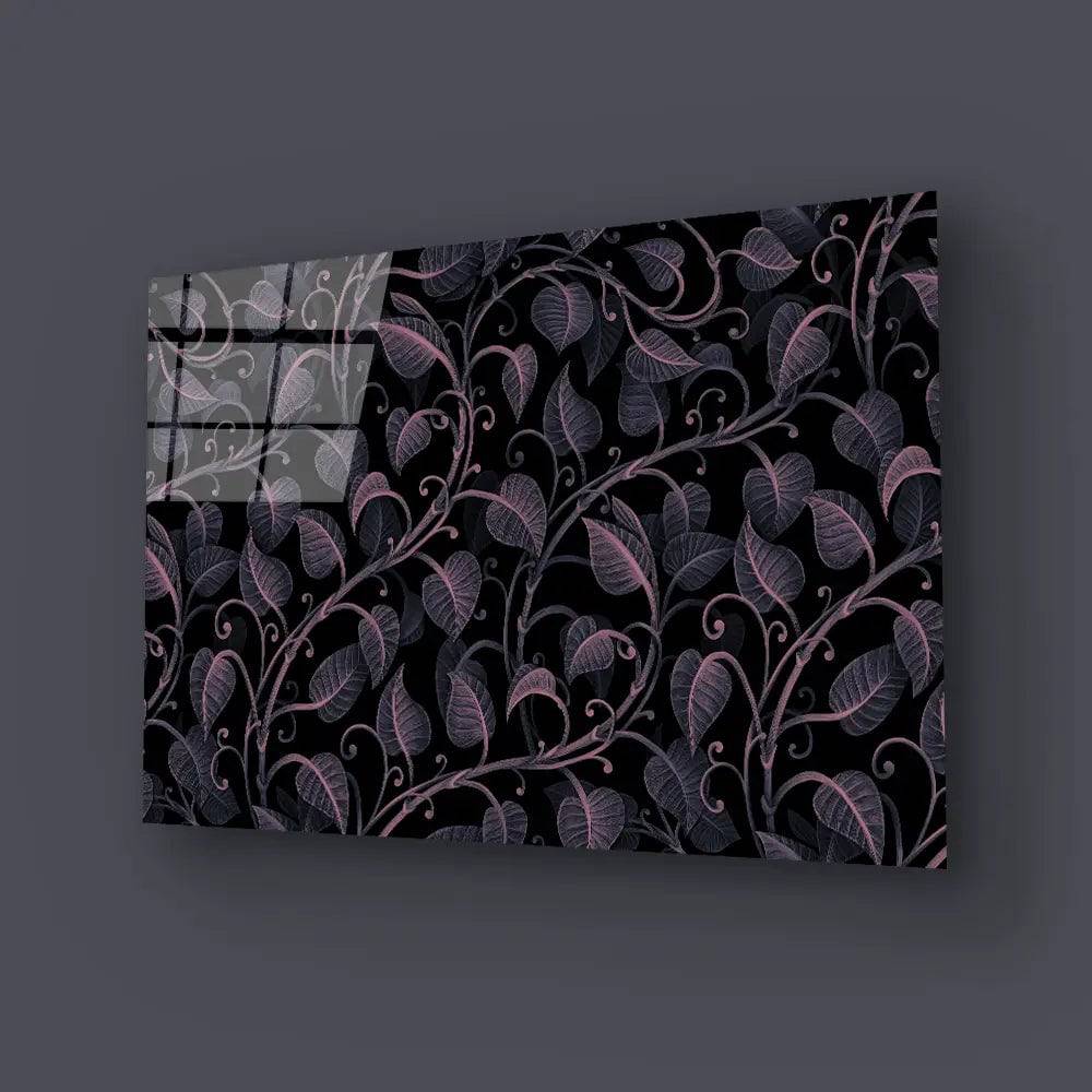 Neon Floral Pattern Glass Wall Art - CreoGlass E-Shop