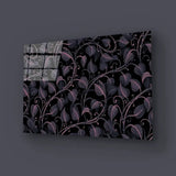 Neon Floral Pattern Glass Wall Art - CreoGlass E-Shop