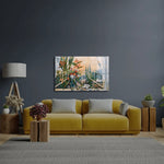 Oil Painting Garden View Bedroom Glass Wall Art - CreoGlass E-Shop