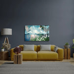 Oil Painting Landscape Lake View Forest Glass Wall Art - CreoGlass E-Shop