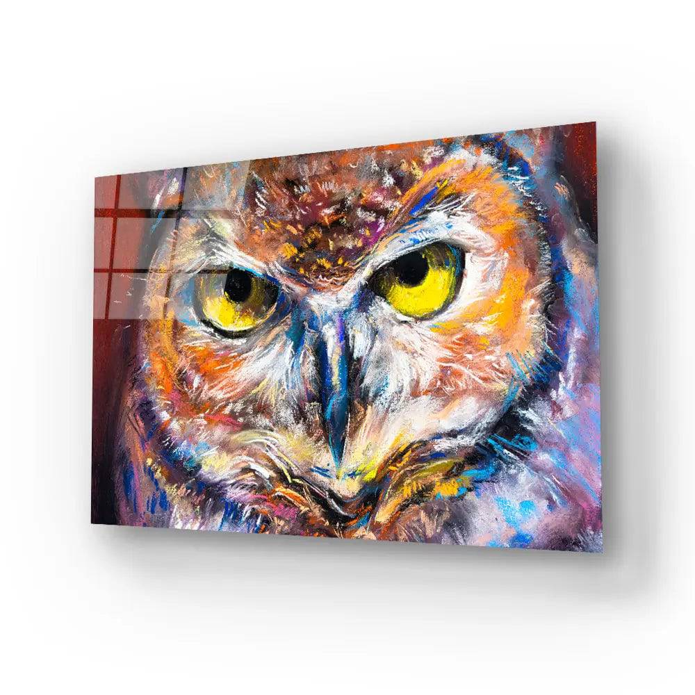 Owl Portrait Glass Wall Art - CreoGlass E-Shop