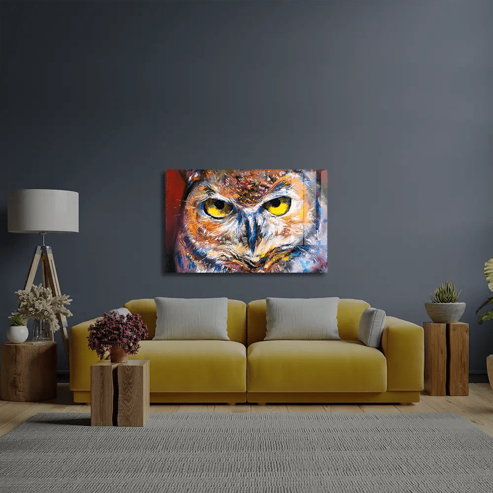 Owl Portrait Glass Wall Art - CreoGlass E-Shop