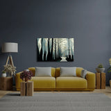 Pathway Stylized White Forest Birch Trees Art Deco Glass Wall Art - CreoGlass E-Shop