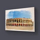 Piazza Bra Square Roman Amphitheatre Arena Sunny Day Glass Wall Art - CreoGlass E-Shop