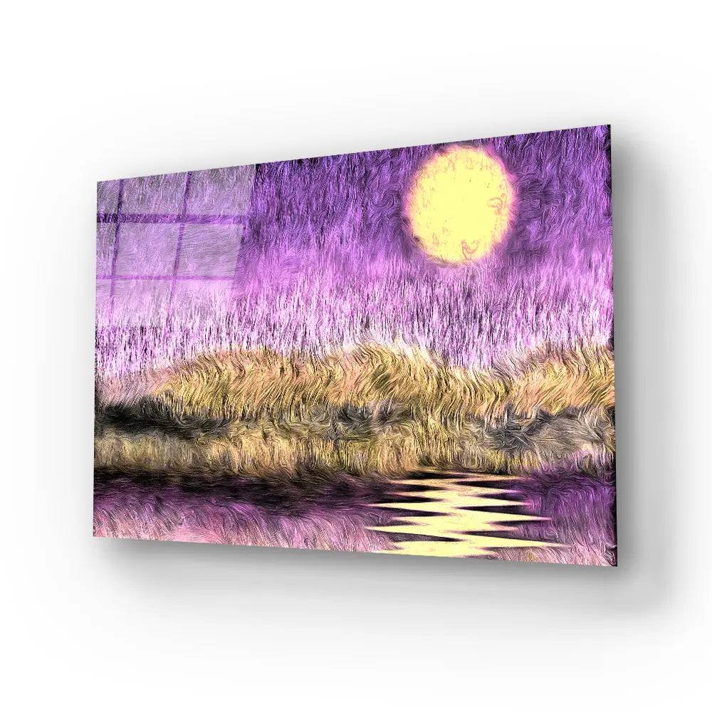 Purple Sunset Glass Wall Art - CreoGlass E-Shop