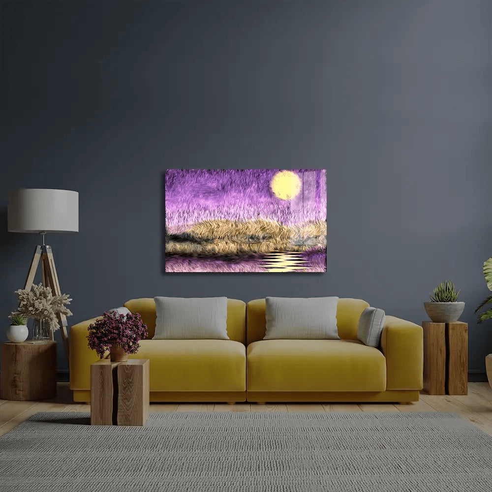 Purple Sunset Glass Wall Art - CreoGlass E-Shop