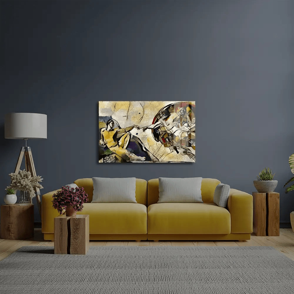 Reproduction Adam Fresco Michelangelo Style Picasso Glass Wall Art - CreoGlass E-Shop