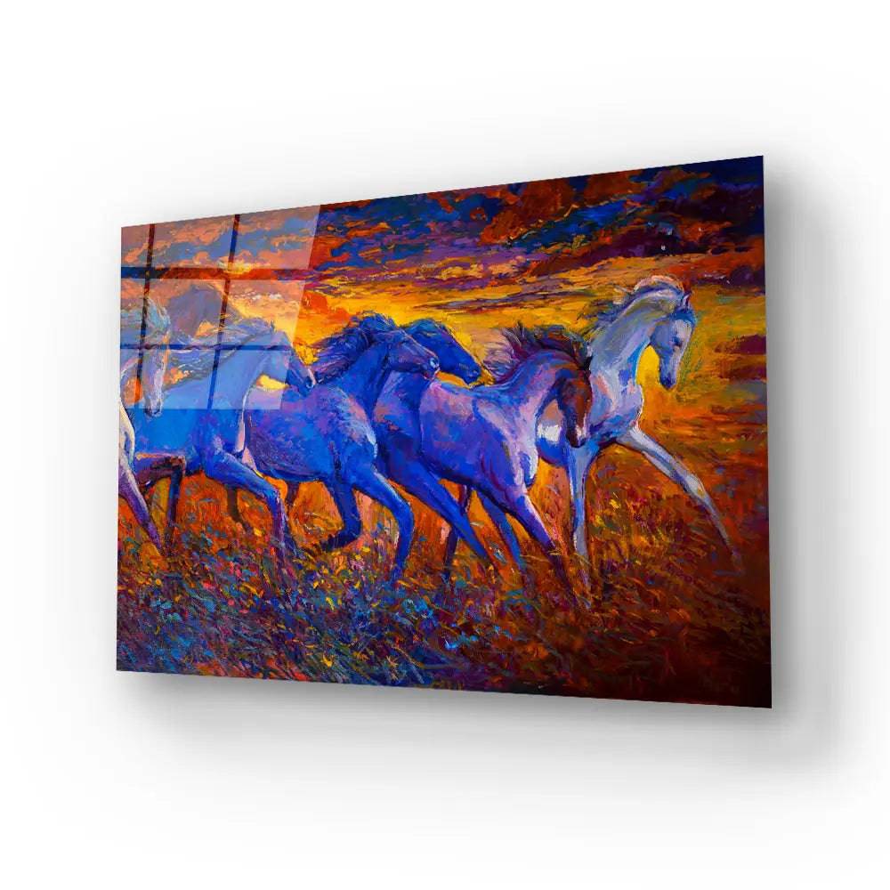 Running Horses Glass Wall Art - CreoGlass E-Shop