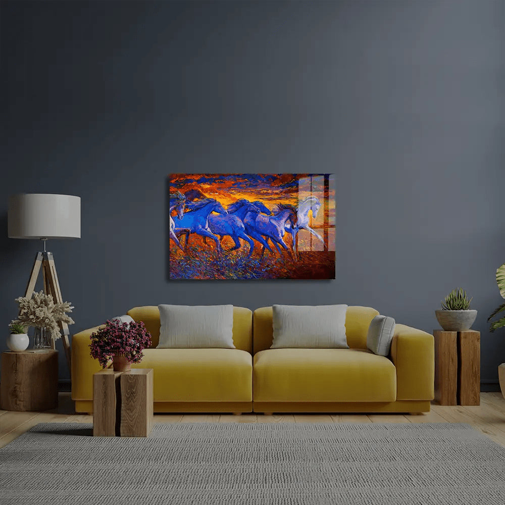 Running Horses Glass Wall Art - CreoGlass E-Shop
