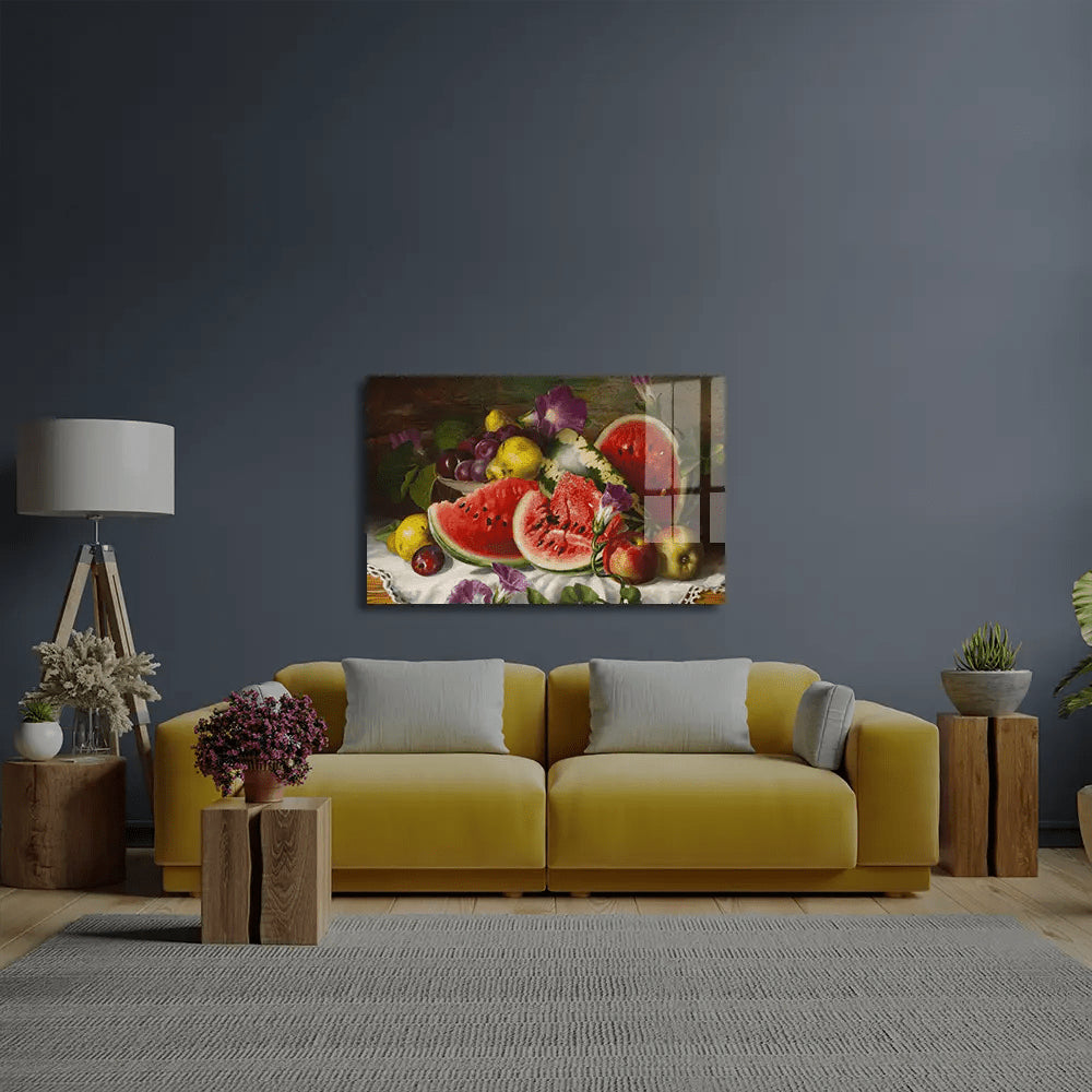 Still Life With Watermelon Glass Wall Art - CreoGlass E-Shop