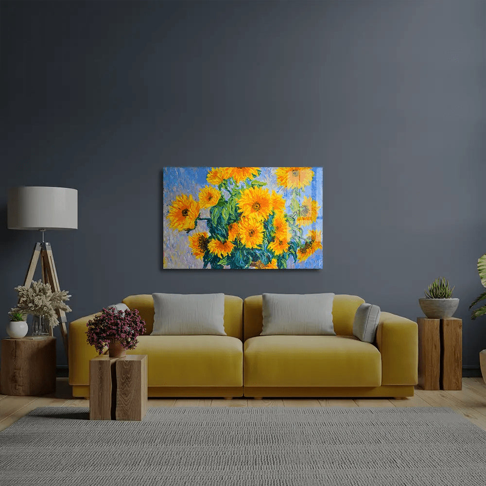 Sunflowers C MONET Glass Wall Art - CreoGlass E-Shop
