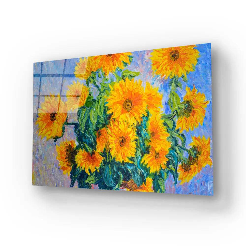 Sunflowers C MONET Glass Wall Art - CreoGlass E-Shop