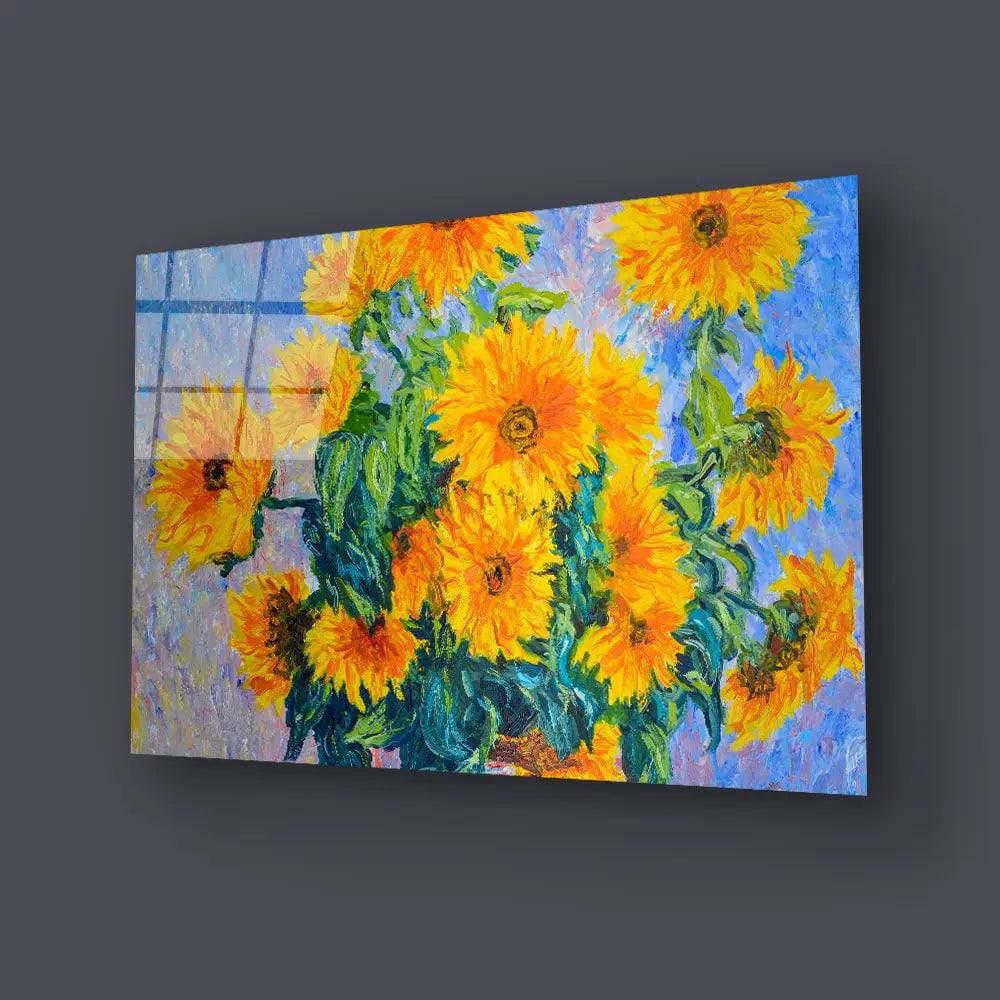 Sunflowers C MONET Glass Wall Art - CreoGlass E-Shop