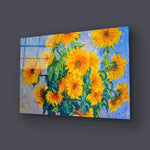 Sunflowers C MONET Glass Wall Art - CreoGlass E-Shop
