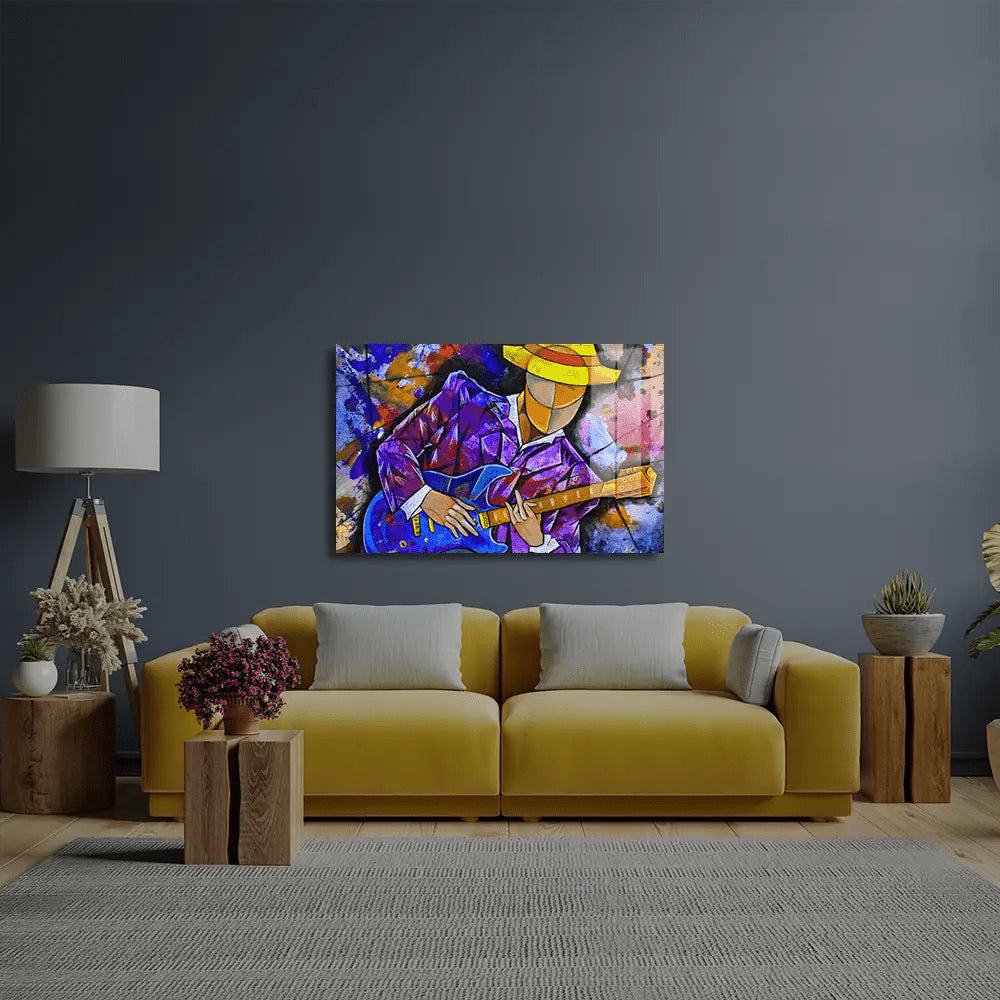 Surrealism Musician Design Glass Wall Art - CreoGlass E-Shop