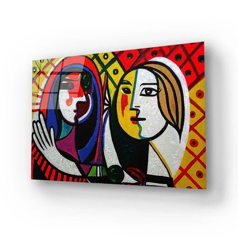 Triangle Curve Square Circle Male Female Glass Wall Art - CreoGlass E-Shop