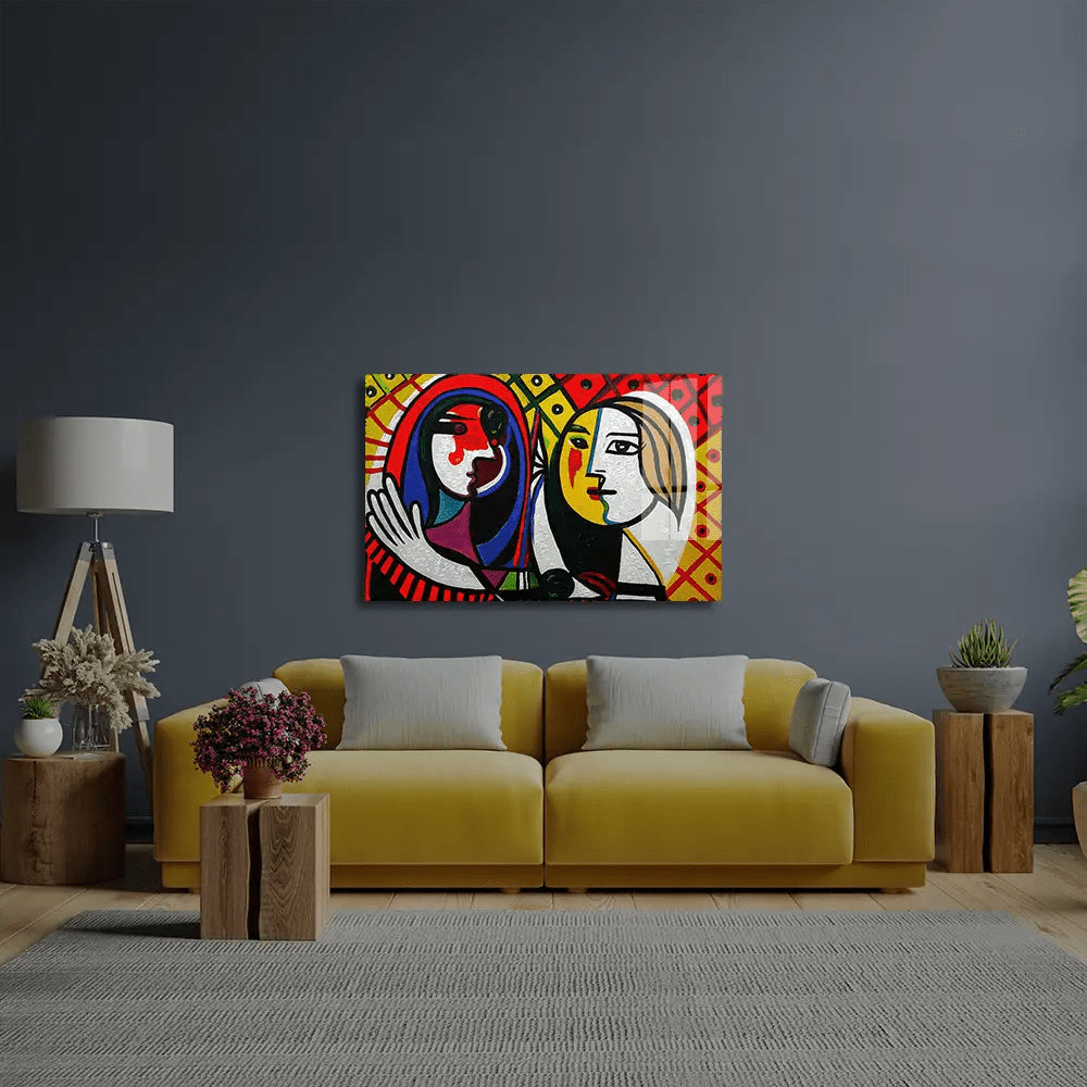 Triangle Curve Square Circle Male Female Glass Wall Art - CreoGlass E-Shop