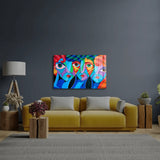Woman Cubism Face Girl Portrait Glass Wall Art - CreoGlass E-Shop